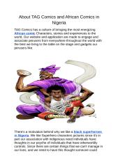 About TAG Comics and African Comics in Nigeria.docx