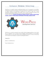 Development - Wordpress - Website Design.doc