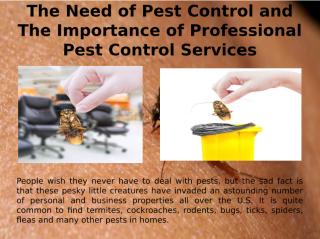 The Need of Pest Control and The Importance of Professional Pest Control Services.ppt